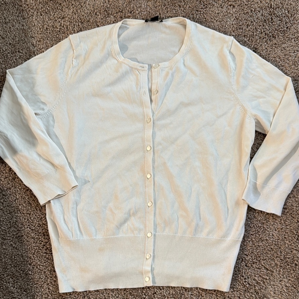 Ann Taylor Cream Button-Up Top